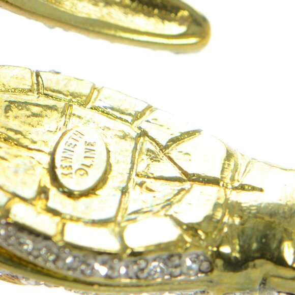 Vintage Kenneth Jay Lane KJL Gold-tone Crystal Snake Bracelet - Picture 5 of 8